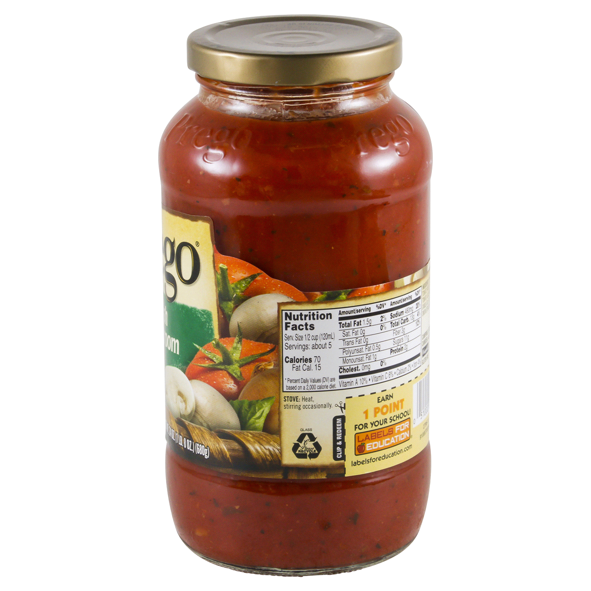 slide 3 of 8, Prego Mushroom Pasta Sauce, 24 oz Jar, 24 oz