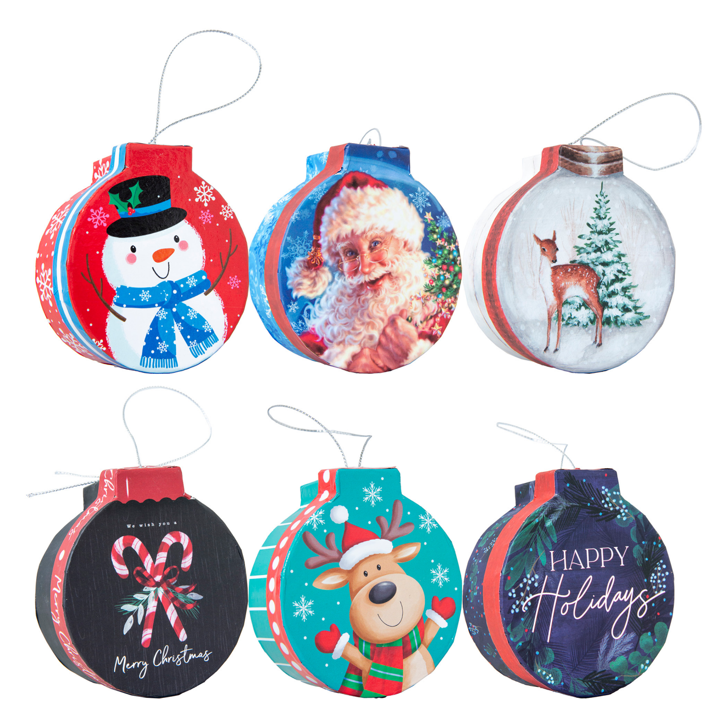 slide 2 of 3, LBowman Paper Ornament Counter Display 6 Designs, 3.5 x 1.5 