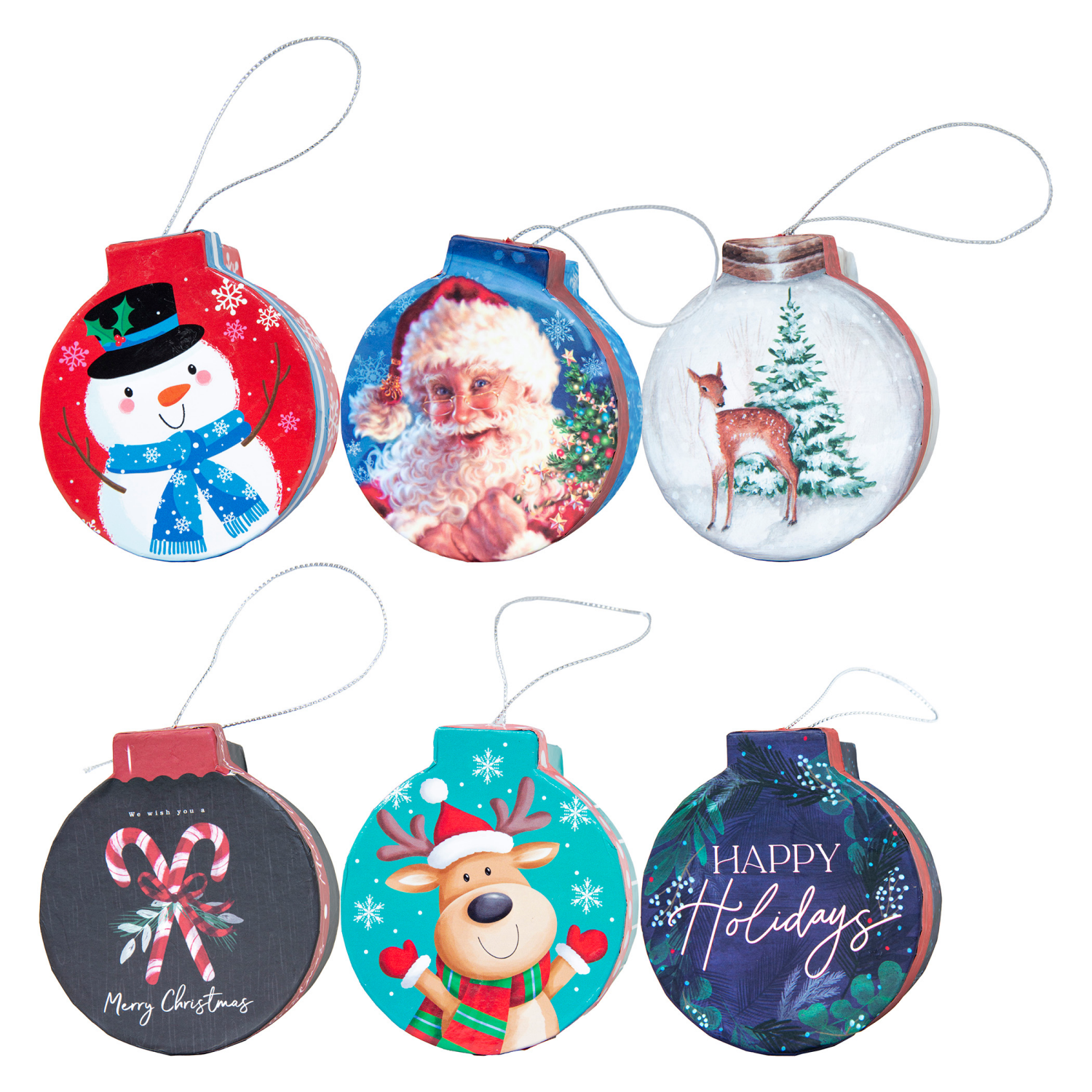 slide 1 of 3, LBowman Paper Ornament Counter Display 6 Designs, 3.5 x 1.5 