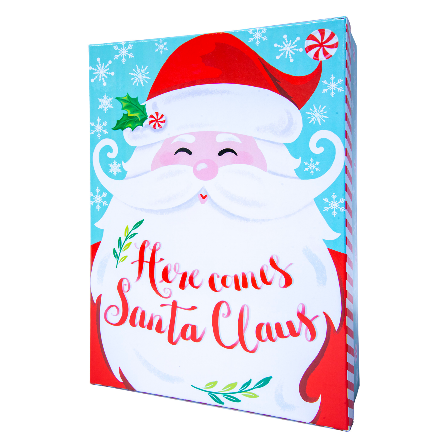 slide 3 of 3, Apparel Box with Treatment, Juvenile Design, Jumbo, Santa, 17 in