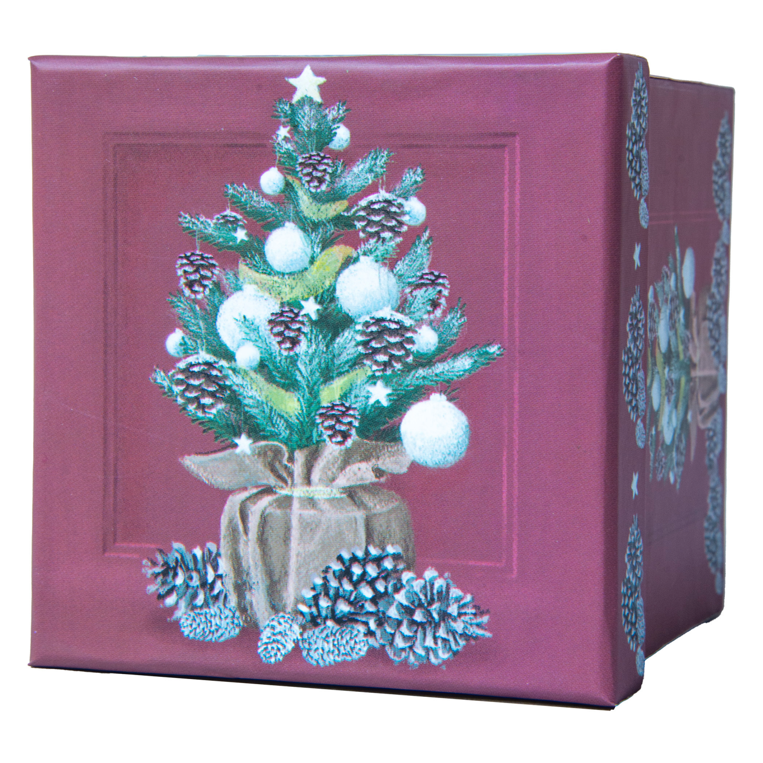 slide 2 of 3, Square Gift Box with Treatment, Jumbo, Tree, 7 in