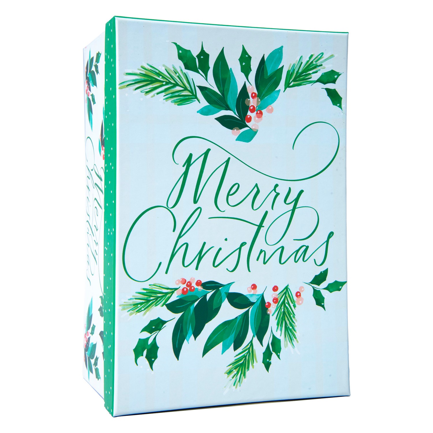 slide 2 of 3, Rectangle Gift Box with Treatment, Large, Merry Christmas, 13 in