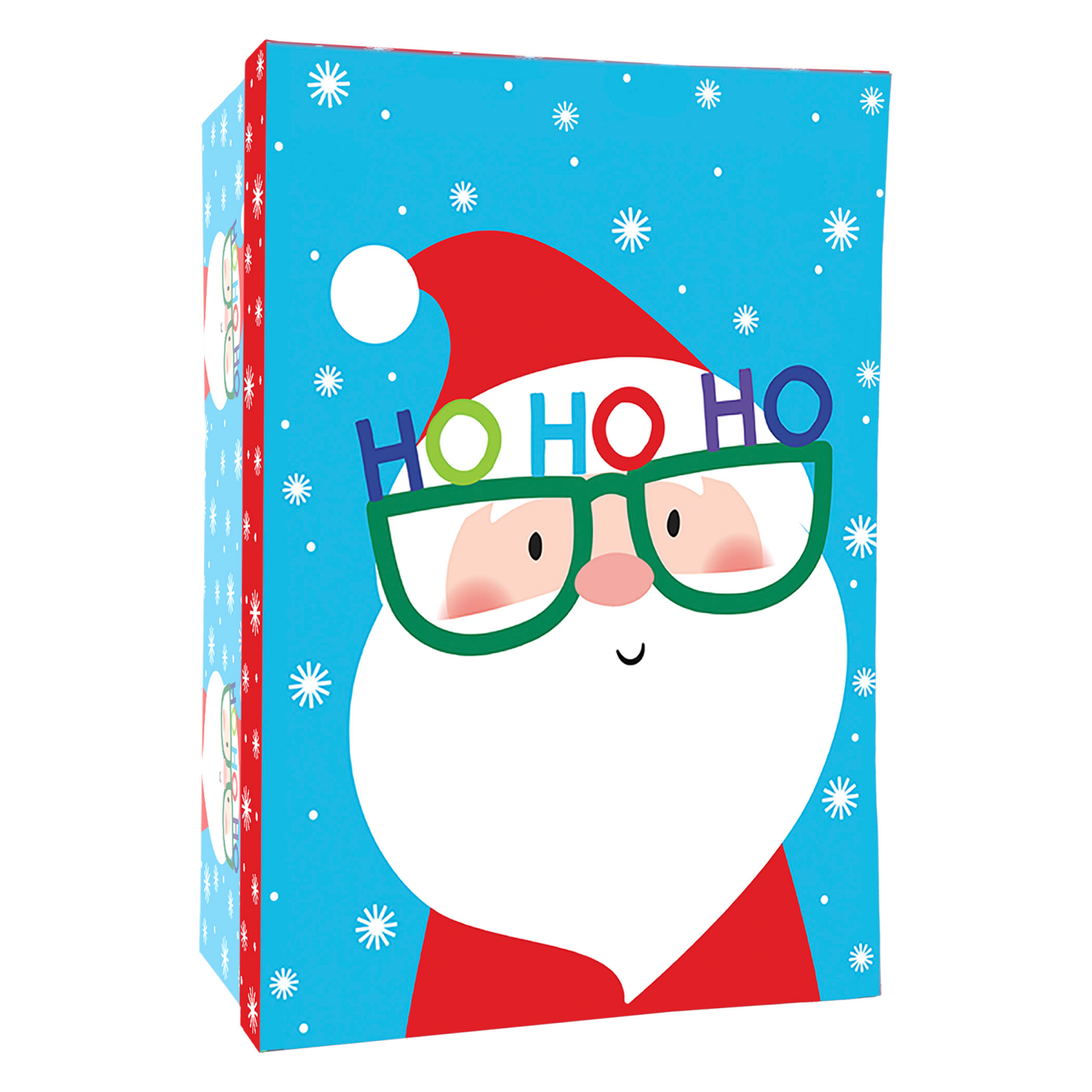 slide 2 of 3, Rectangle Gift Box with Treatment, Extra Large, Ho Ho Ho, 14 in