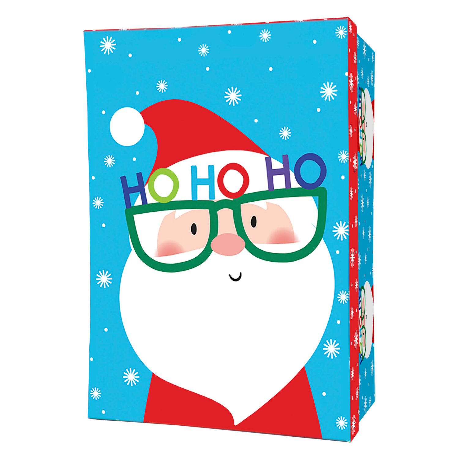 slide 3 of 3, Rectangle Gift Box with Treatment, Extra Large, Ho Ho Ho, 14 in