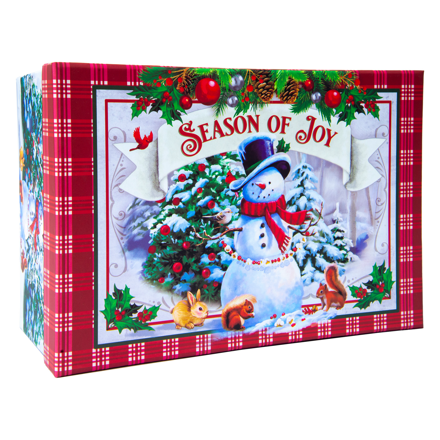 slide 2 of 3, Rectangle Gift Box with Treatment, Extra Large, Snowman, 14 in