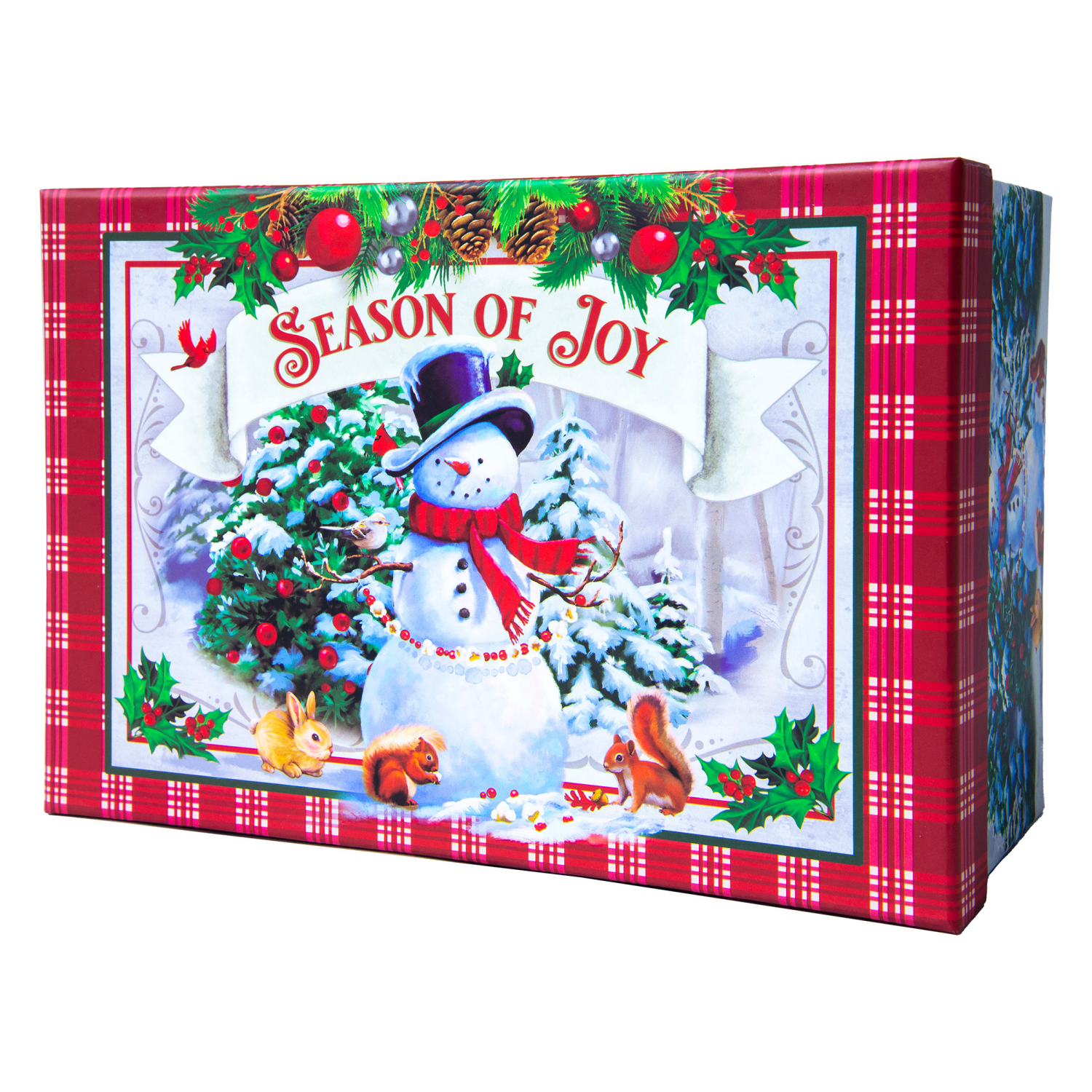 slide 3 of 3, Rectangle Gift Box with Treatment, Extra Large, Snowman, 14 in
