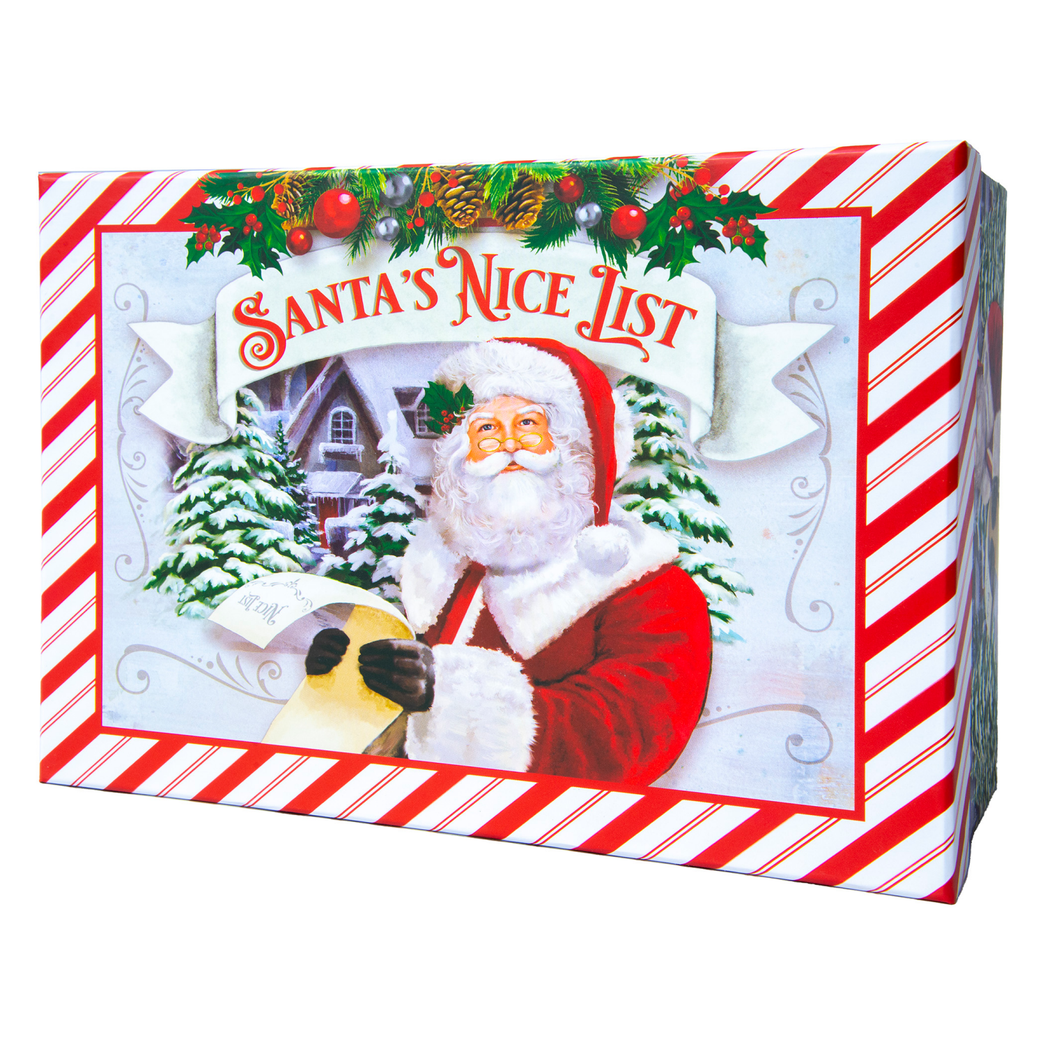 slide 3 of 3, Rectangle Gift Box with Treatment, Jumbo, Santa, 15 in