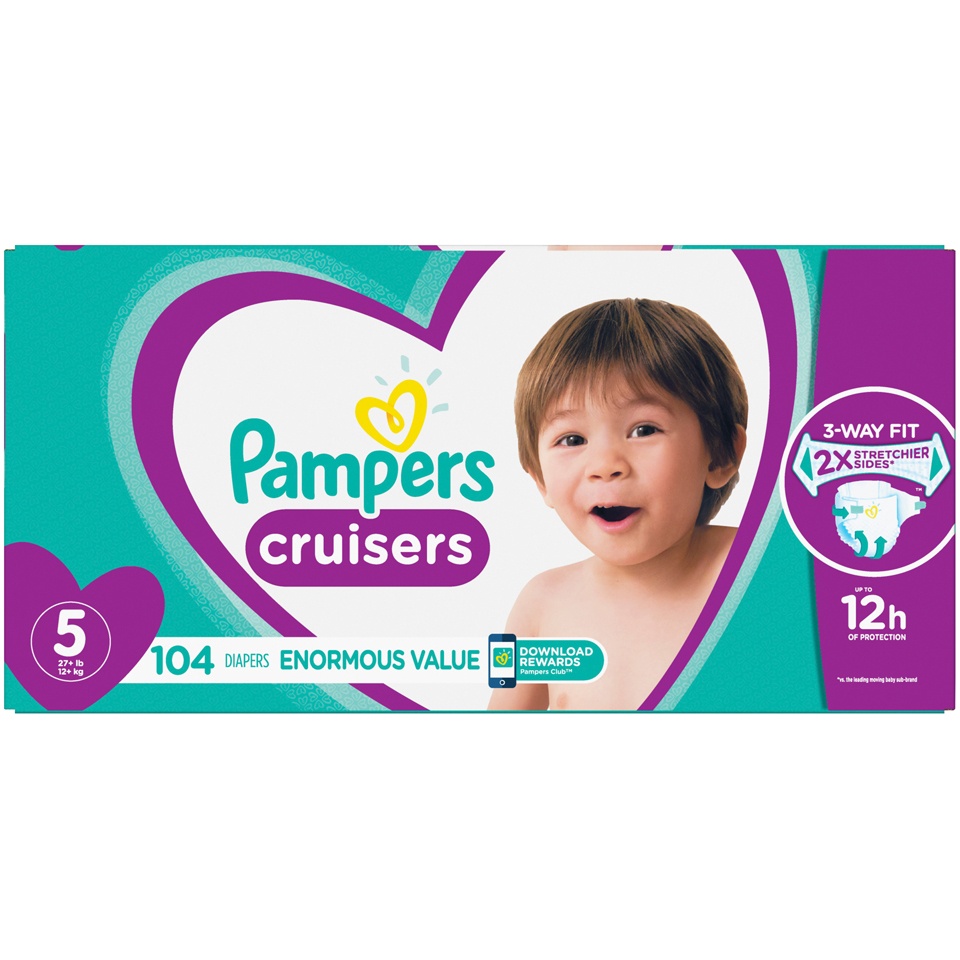 slide 2 of 2, Pampers Cruisers Diapers Enormous Pack - Size 5 - 104ct, 104 ct