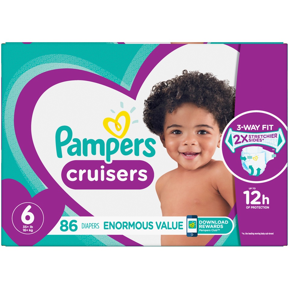 slide 2 of 2, Pampers Cruisers Diapers Enormous Pack - Size 6 - 86ct, 86 ct