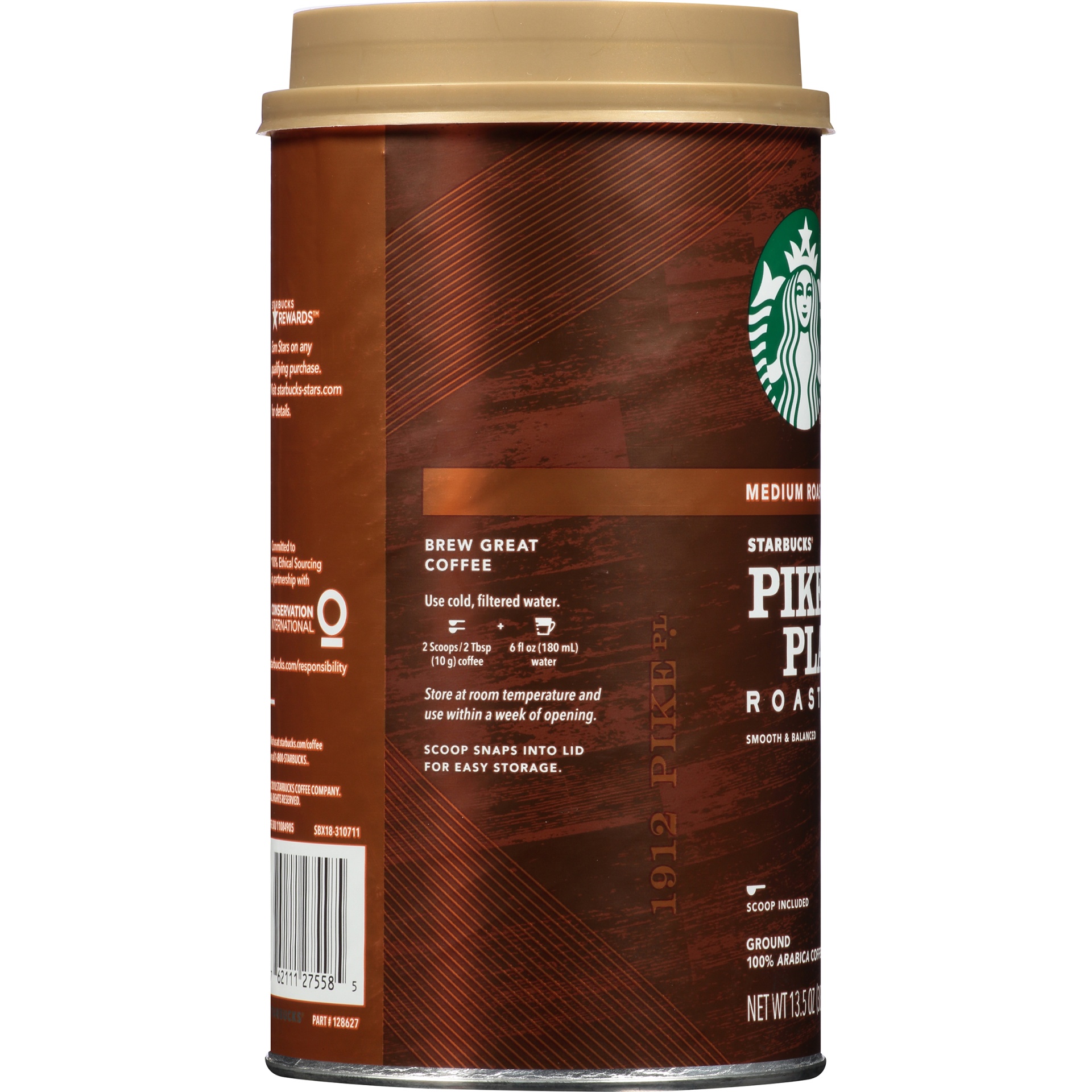 slide 2 of 5, Starbucks Pike Place Roast Ground Coffee Canister, 13.5 oz