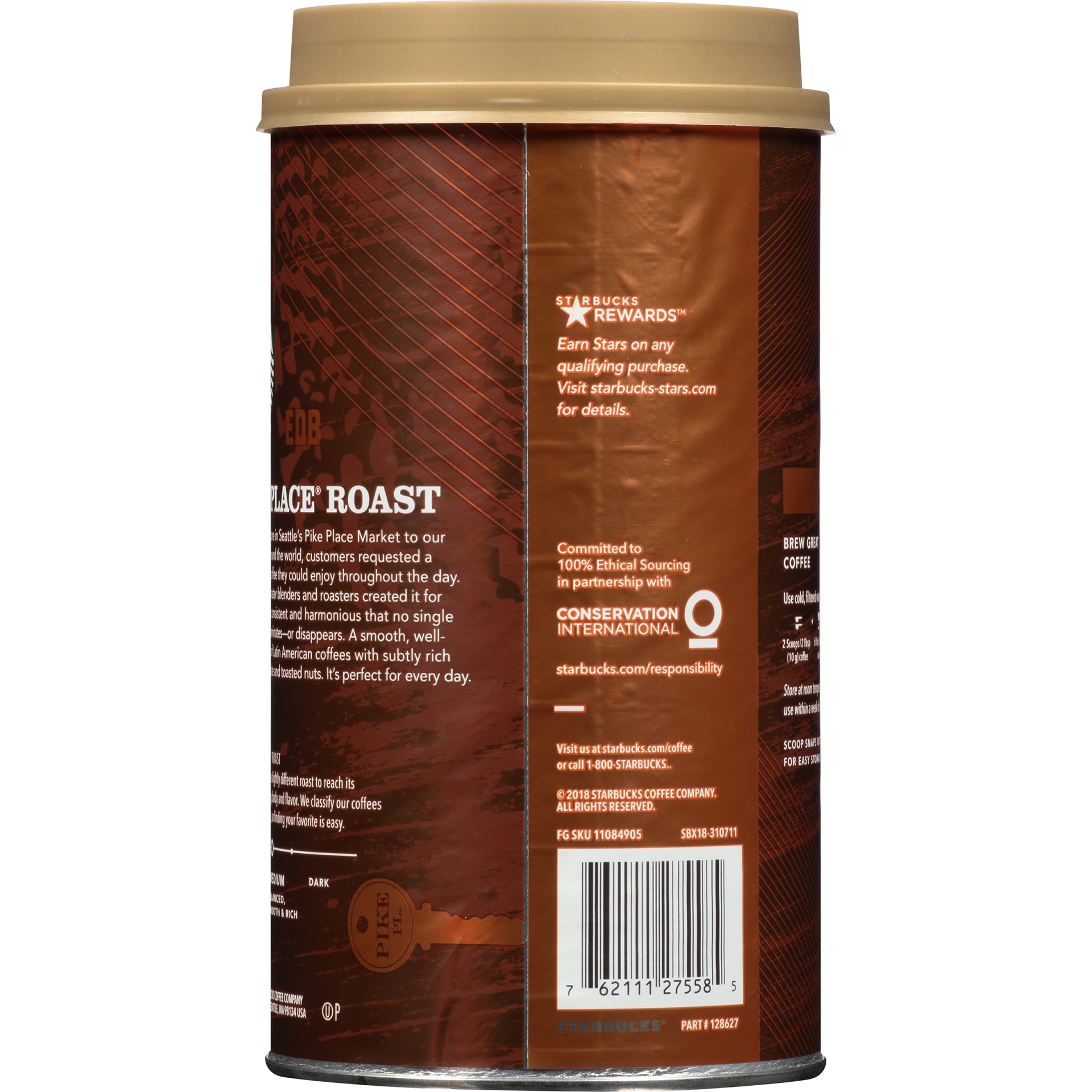 slide 4 of 5, Starbucks Pike Place Roast Ground Coffee Canister, 13.5 oz