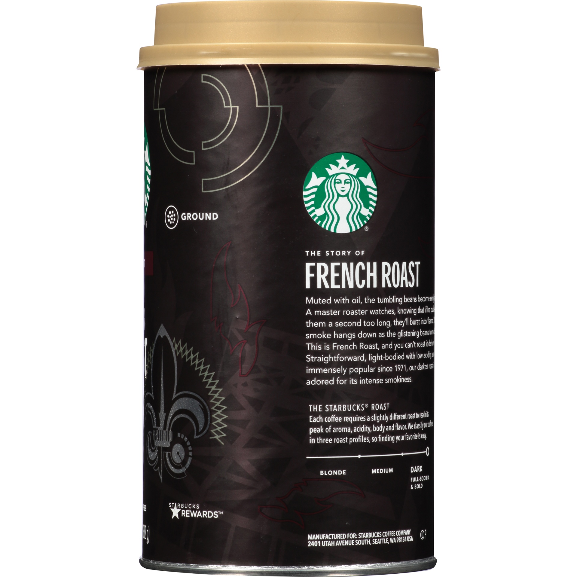 slide 2 of 5, Starbucks French Roast Ground Coffee Canister, 13.5 oz