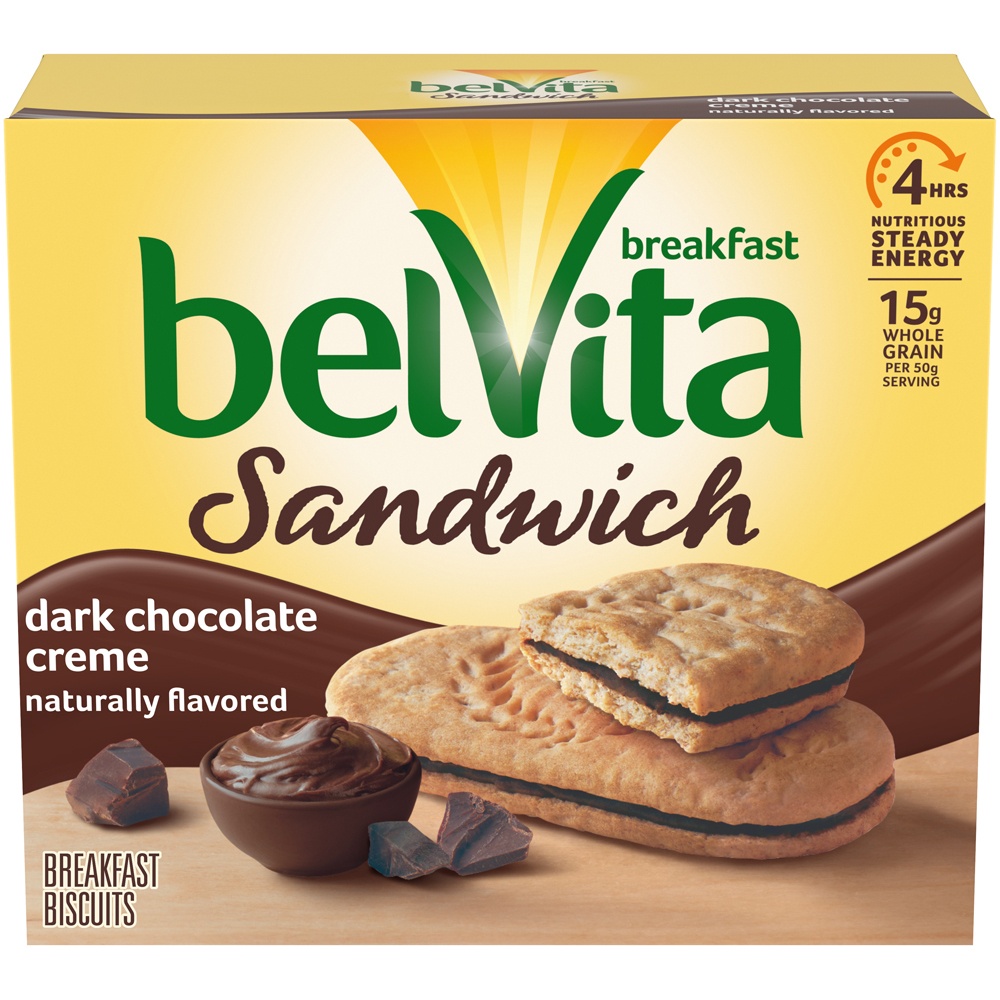 slide 2 of 9, belVita Nabisco Belvita Dark Chocolate Creme Breakfast Biscuits, 5 ct