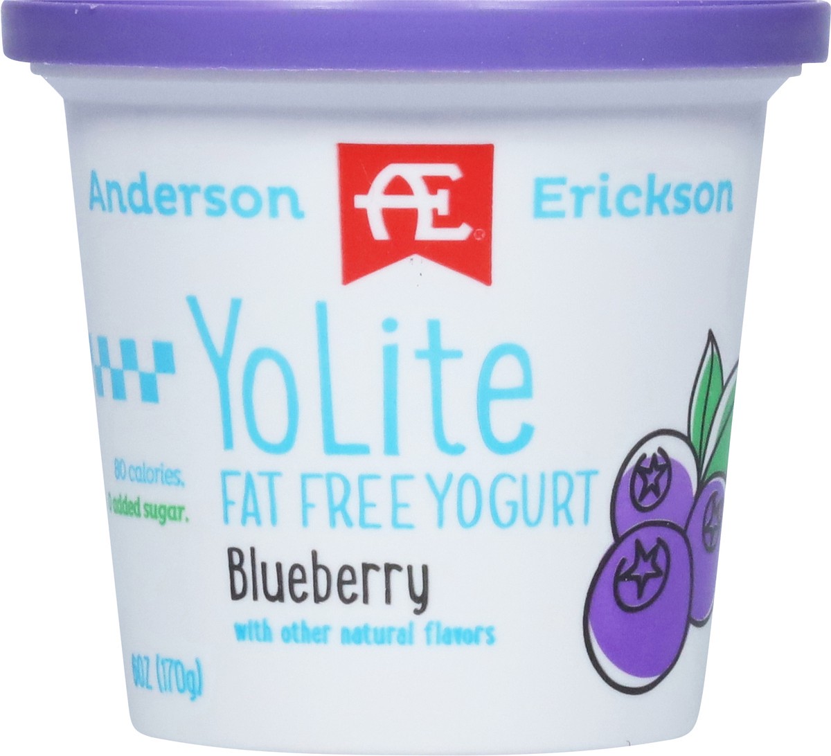 slide 7 of 9, Anderson Erickson Dairy YoLite Fat Free Blueberry Yogurt 6 oz, 6 oz