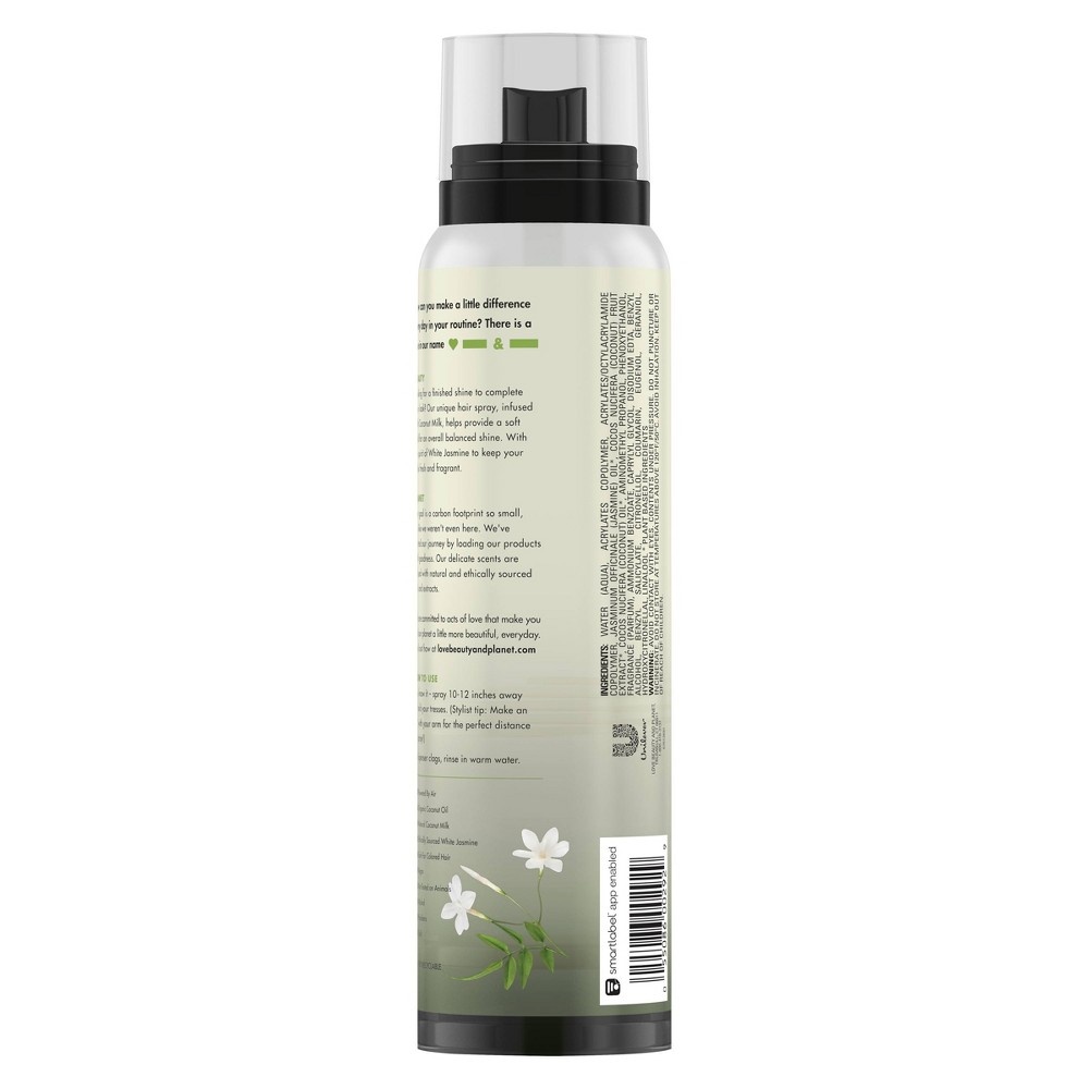 slide 4 of 6, Love Beauty & Planet Coconut Milk and White Jasmine Soft Hold and Shine Hair Spray, 6.8 oz