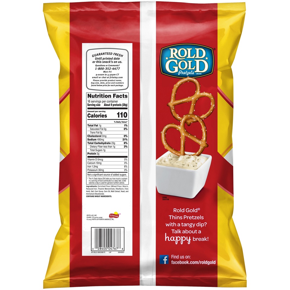 slide 2 of 4, Rold Gold Thins Pretzels, 16 oz