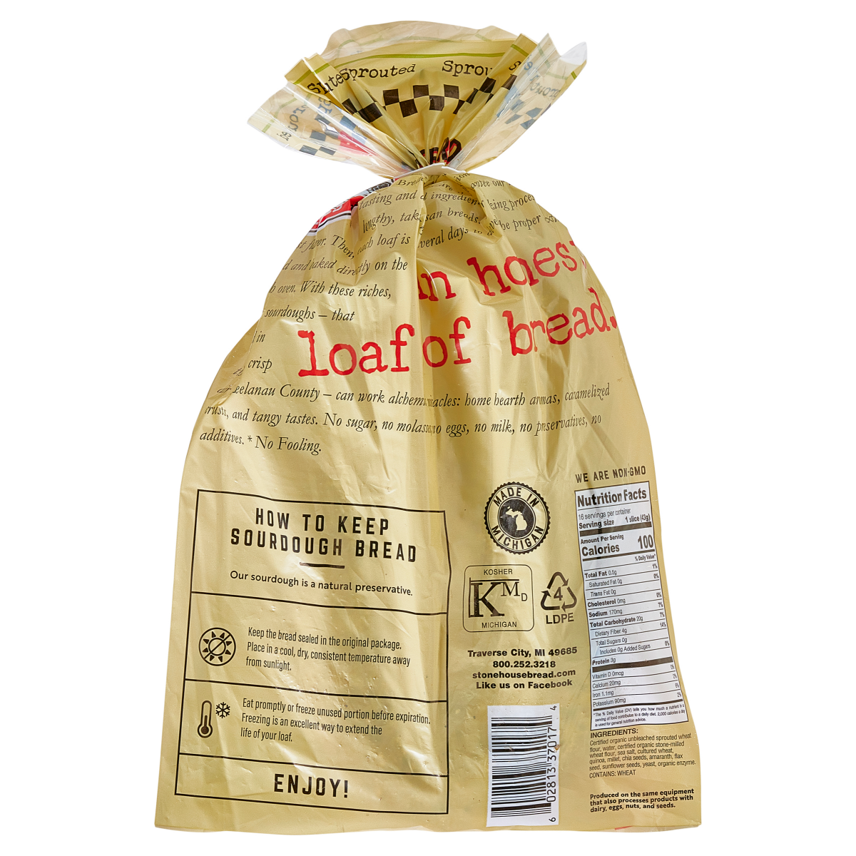 slide 2 of 3, Stone House Bread Stonehouse Bread, Sprouted Wheat, 20 oz., 20 oz