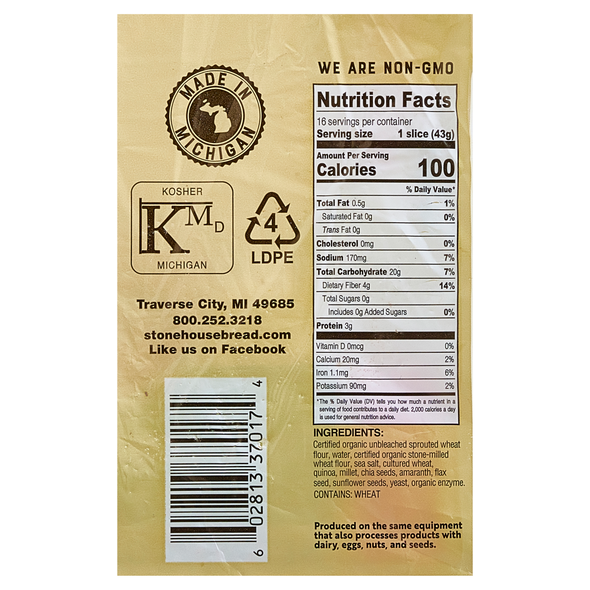 slide 3 of 3, Stone House Bread Stonehouse Bread, Sprouted Wheat, 20 oz., 20 oz