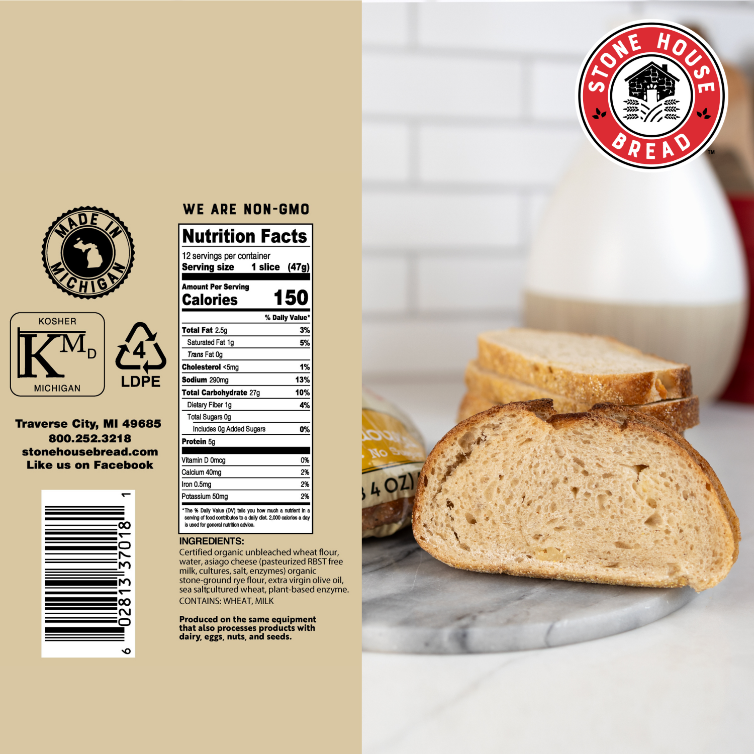 slide 7 of 7, Stone House Bread, Asiago Cheese Sourdough, 20 oz, 20 oz