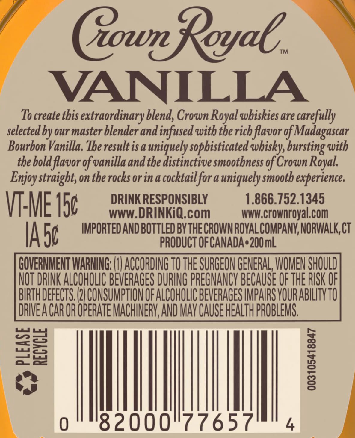 slide 3 of 4, Crown Royal Whisky Vanilla Whisky, 200 ml