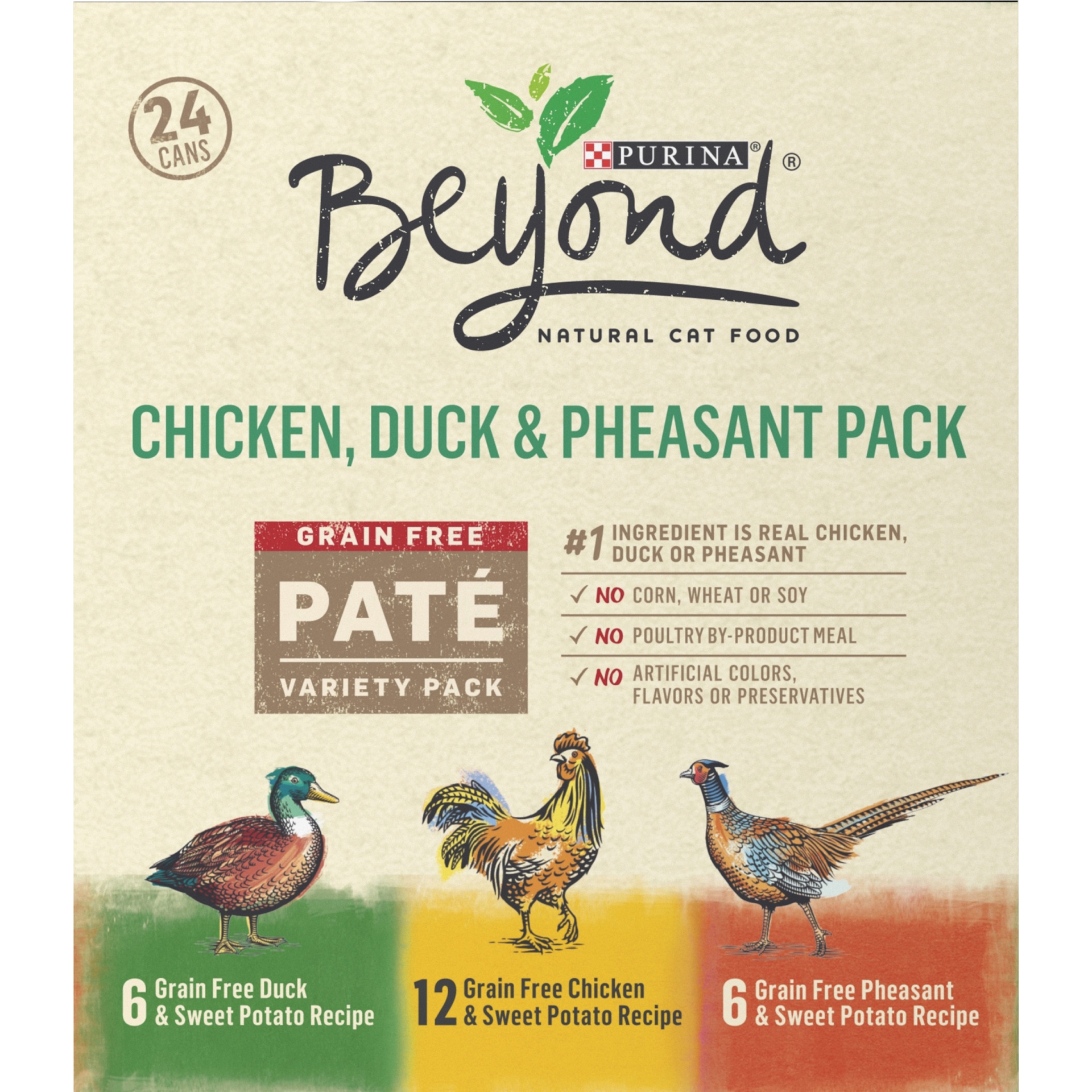 slide 4 of 9, Purina Beyond Grain Free Pate Adult Wet Cat Food Variety Pack, (24), 3 oz