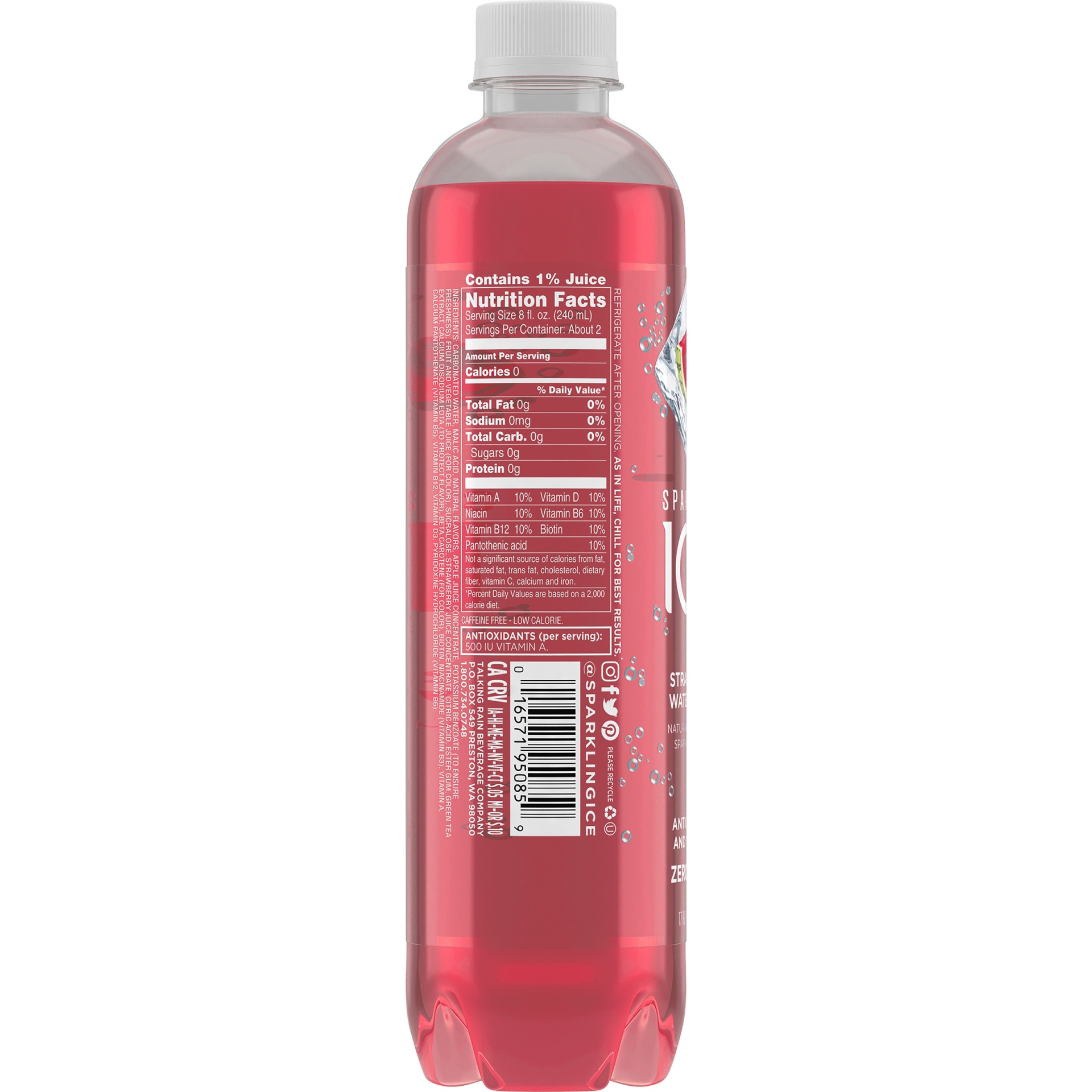 slide 2 of 6, Sparkling Ice Strawberry Watermelon - 17 fl oz Bottle, 