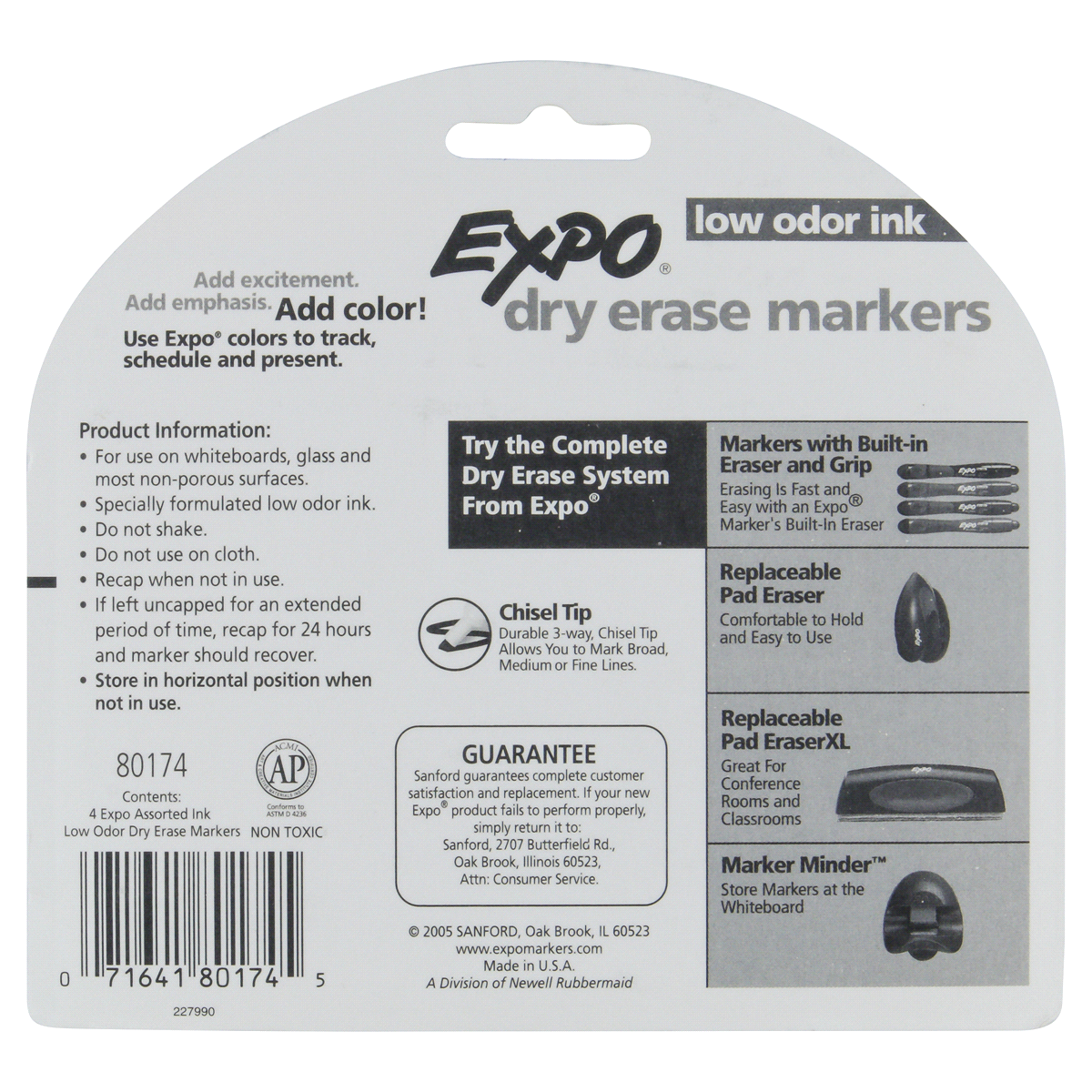 slide 2 of 2, Expo Chisel Tip Dry Erase Markers 4 ea, 4 ct