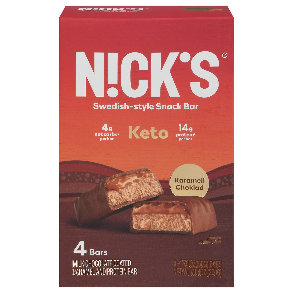 Nick's SwedishStyle Keto Karamell Choklad Snack 4 1.76 oz Bars 4 ct Shipt