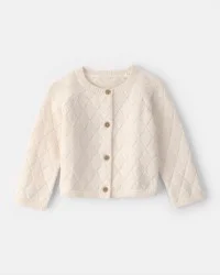 Baby Girl Cardigan Sweater - Cream - 12M