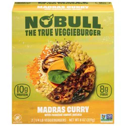 NoBull Madras Curry Veggieburgers 2 - 0.25 lb Each