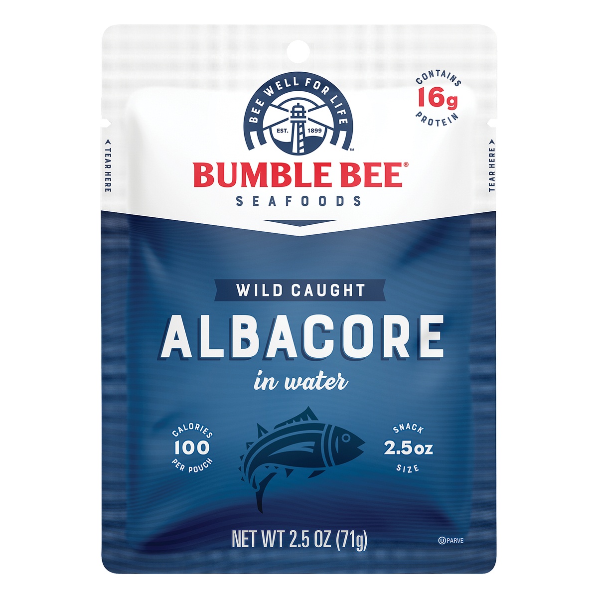 slide 1 of 10, Bumble Bee Albacore Tuna in Water Pouch, 2.5 oz