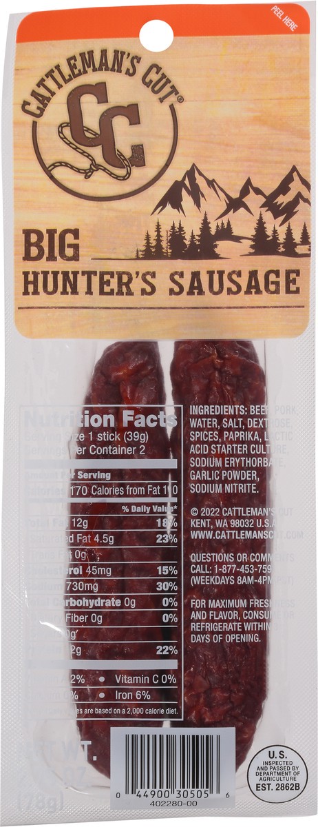 slide 2 of 11, Cattleman's Cut Hunter's Sausage Big 2.75 oz, 2.75 oz