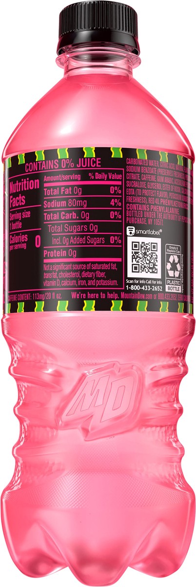 slide 3 of 4, Mountain Dew Zero Sugar Dew Major Melon Watermelon 20 Fl Oz, 20 fl oz