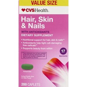 slide 1 of 1, CVS Health Hair, Skin And Nails With Antioxidants Tablets, 200 Ct, 1 ct