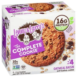 Lenny & Larry's The Complete Cookie, Oatmeal Raisin, 4oz- 4ct