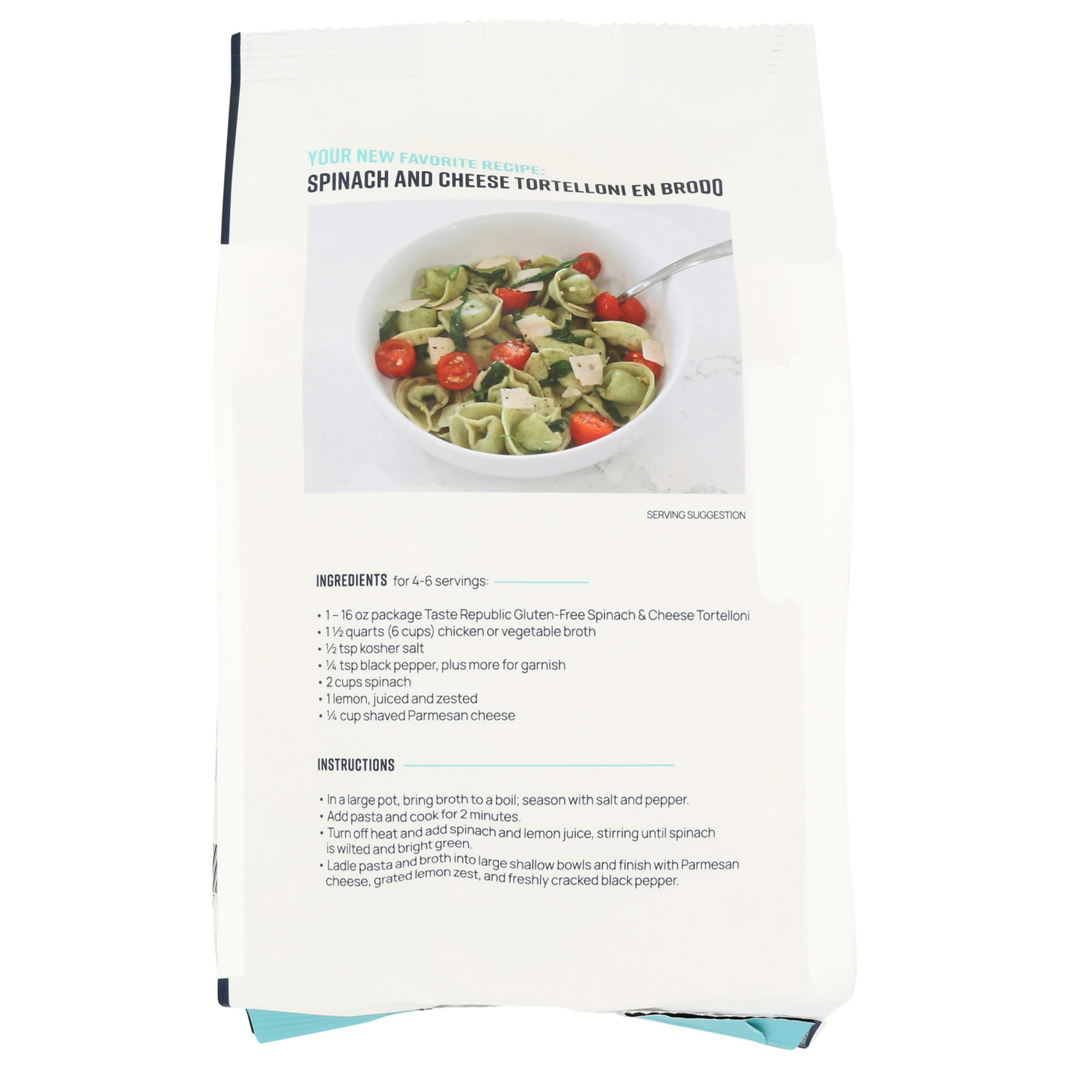 slide 2 of 4, Taste Republic Gluten Free Frozen Spinach & Cheese Tortellini Bag - 16oz, 16 oz