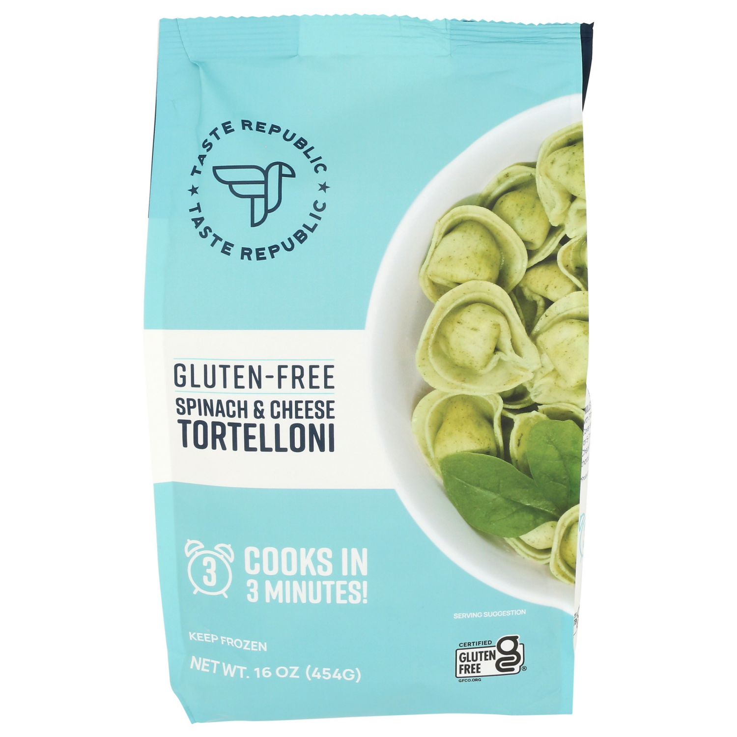slide 1 of 4, Taste Republic Gluten Free Frozen Spinach & Cheese Tortellini Bag - 16oz, 16 oz