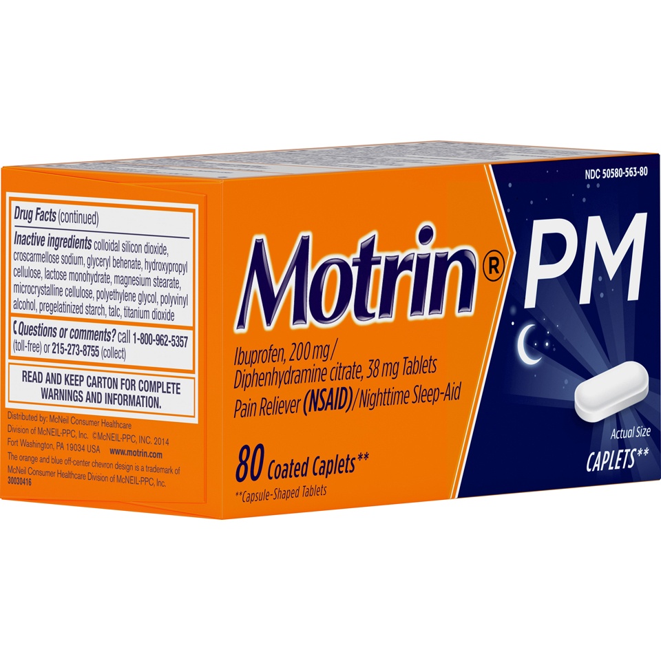 slide 2 of 6, Motrin PM Caplets, 80 ct