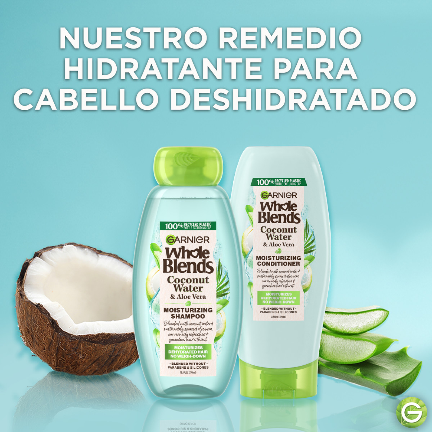 slide 5 of 5, Garnier Whole Blends Coconut Water, Aloe Vera Shampoo and Conditioner Twinpack, 1 kit, 1 ct