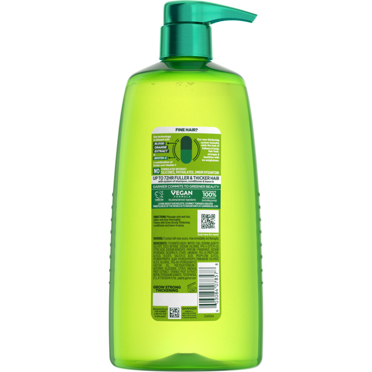 slide 2 of 4, Garnier Fructis Grow Strong Thickening Shampoo, 33.8 fl oz