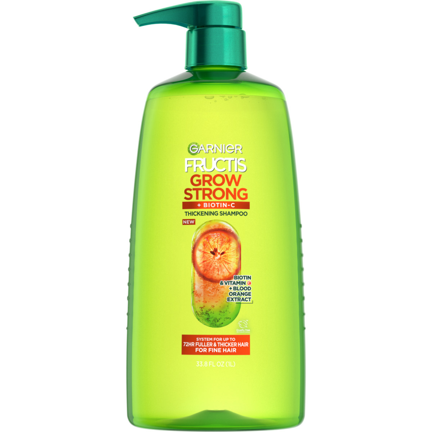 slide 1 of 4, Garnier Fructis Grow Strong Thickening Shampoo, 33.8 fl oz