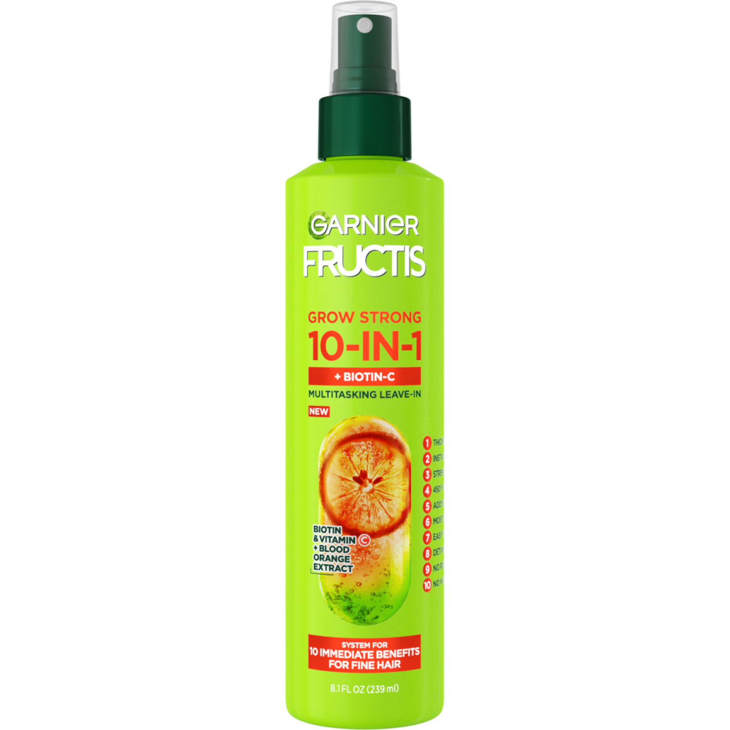 slide 1 of 2, Garnier Grow Strong 10-in-1 + Biotin-C Multitasking Leave-In 8.1 fl oz, 8.1 fl oz