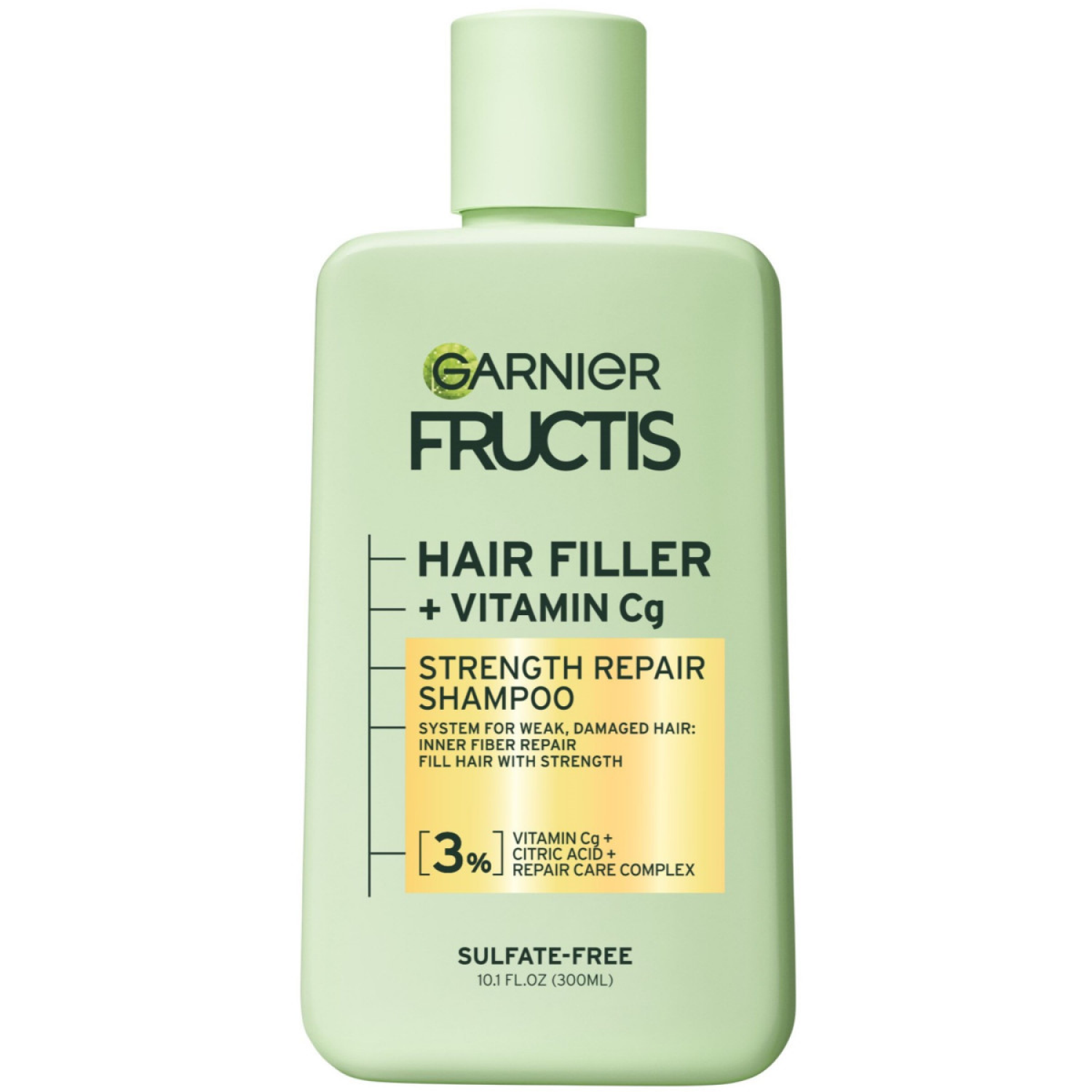 slide 1 of 8, Garnier Fructis Hair Filler Strength Repair Shampoo, Weak, Damaged Hair, 10.1 fl oz