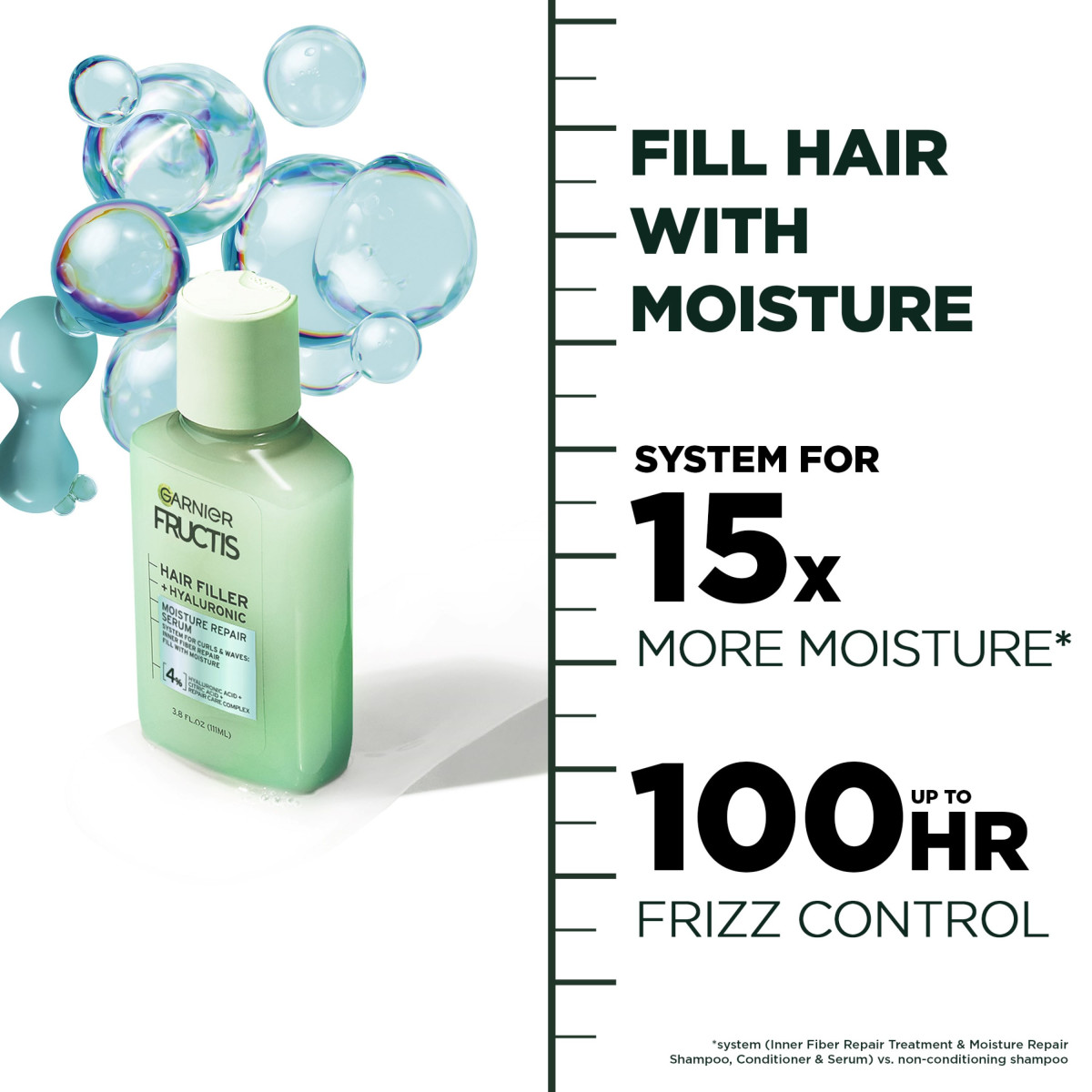 slide 3 of 8, Garnier Hair Filler Moisture Repair Serum Treatment, 3.75 fl oz