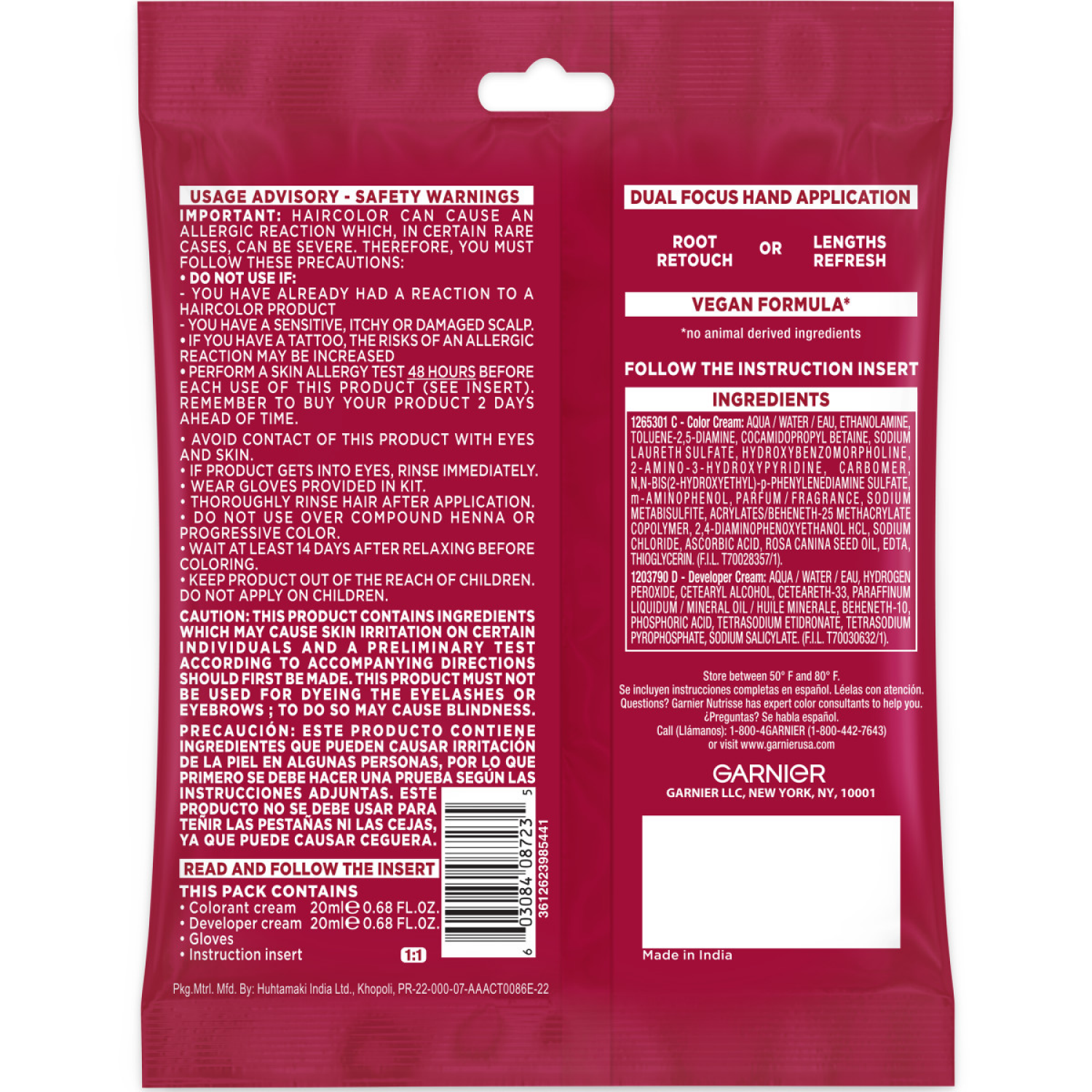 slide 3 of 8, Garnier Black Hair Color 1 ea, 1 ct