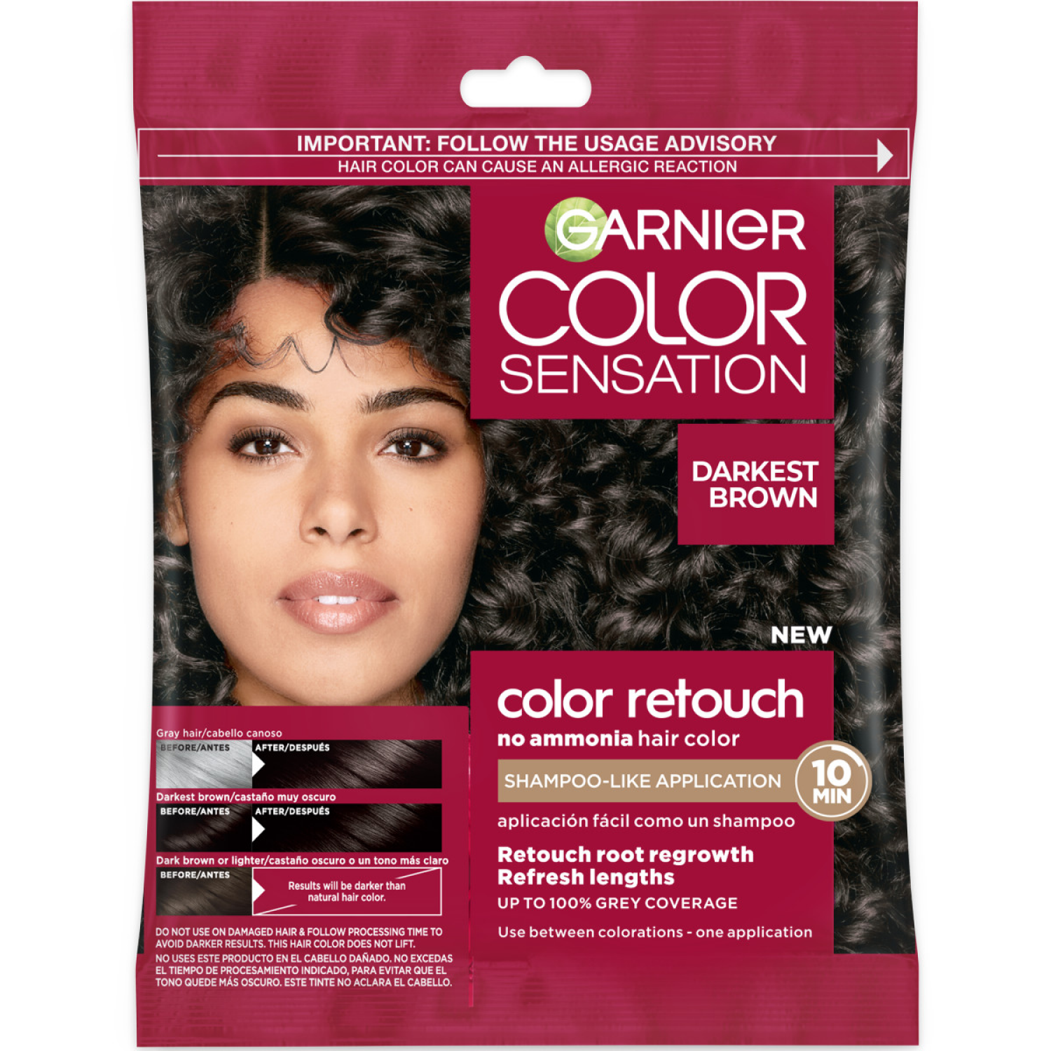 slide 1 of 5, L OREAL Garnier Color Sensation Garnier Color Retouch Permanent Hair Color, Dark Brown,, 1 ct