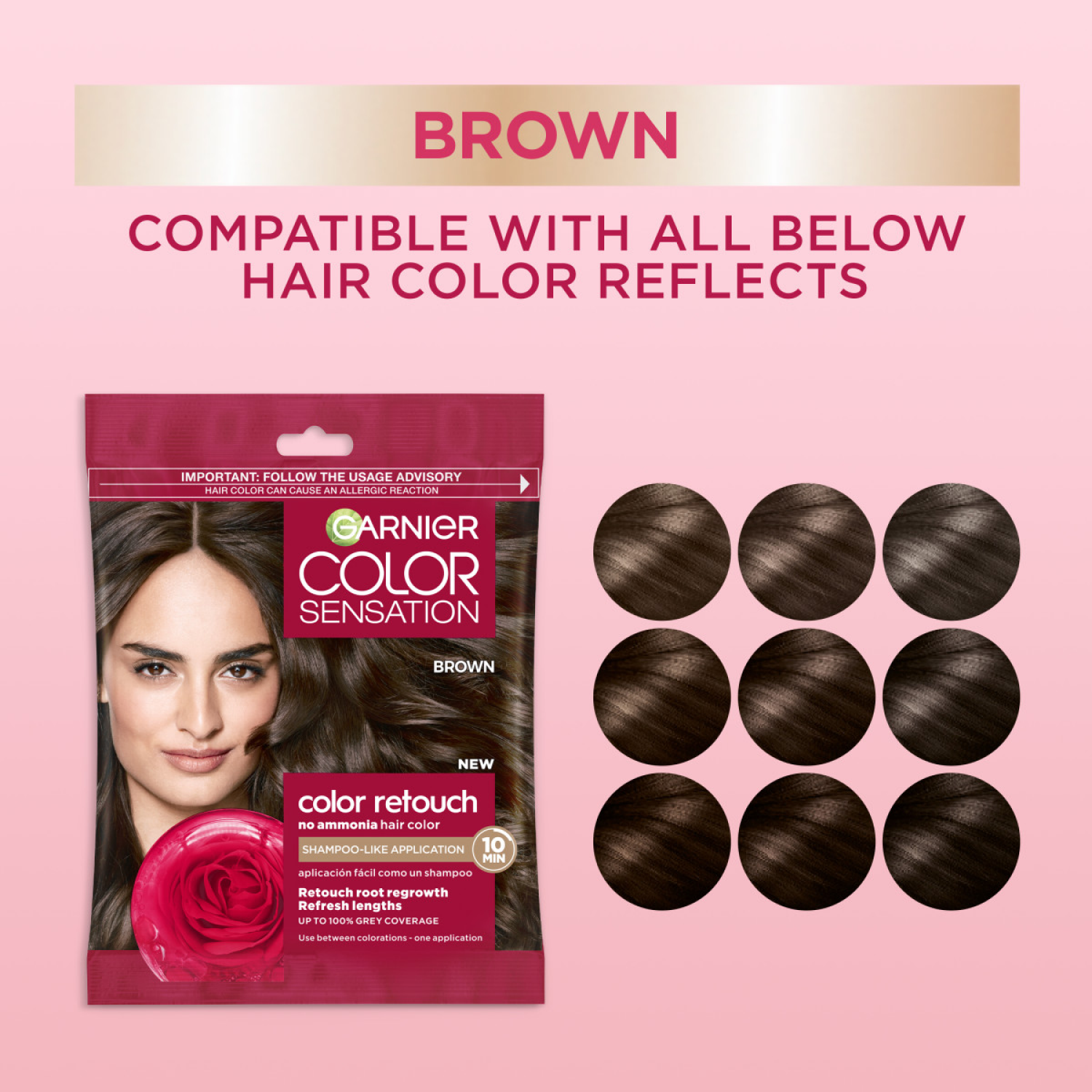 slide 2 of 5, L OREAL Garnier Color Sensation Garnier Color Retouch Permanent Hair Color, Brown,, 1 ct