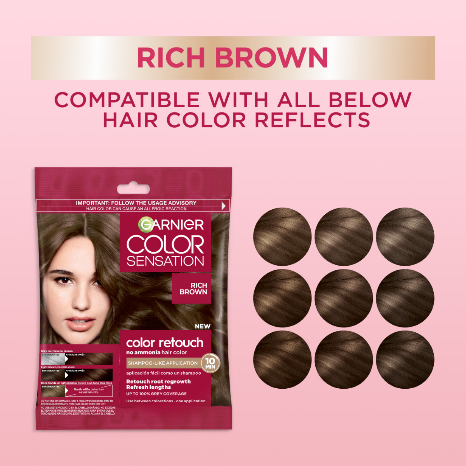 slide 2 of 5, L OREAL Garnier Color Sensation Garnier Color Retouch Permanent Hair Color, Light Brown,, 1 ct