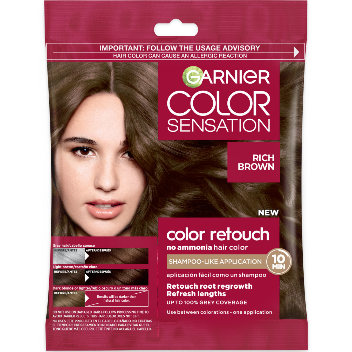 slide 1 of 5, L OREAL Garnier Color Sensation Garnier Color Retouch Permanent Hair Color, Light Brown,, 1 ct