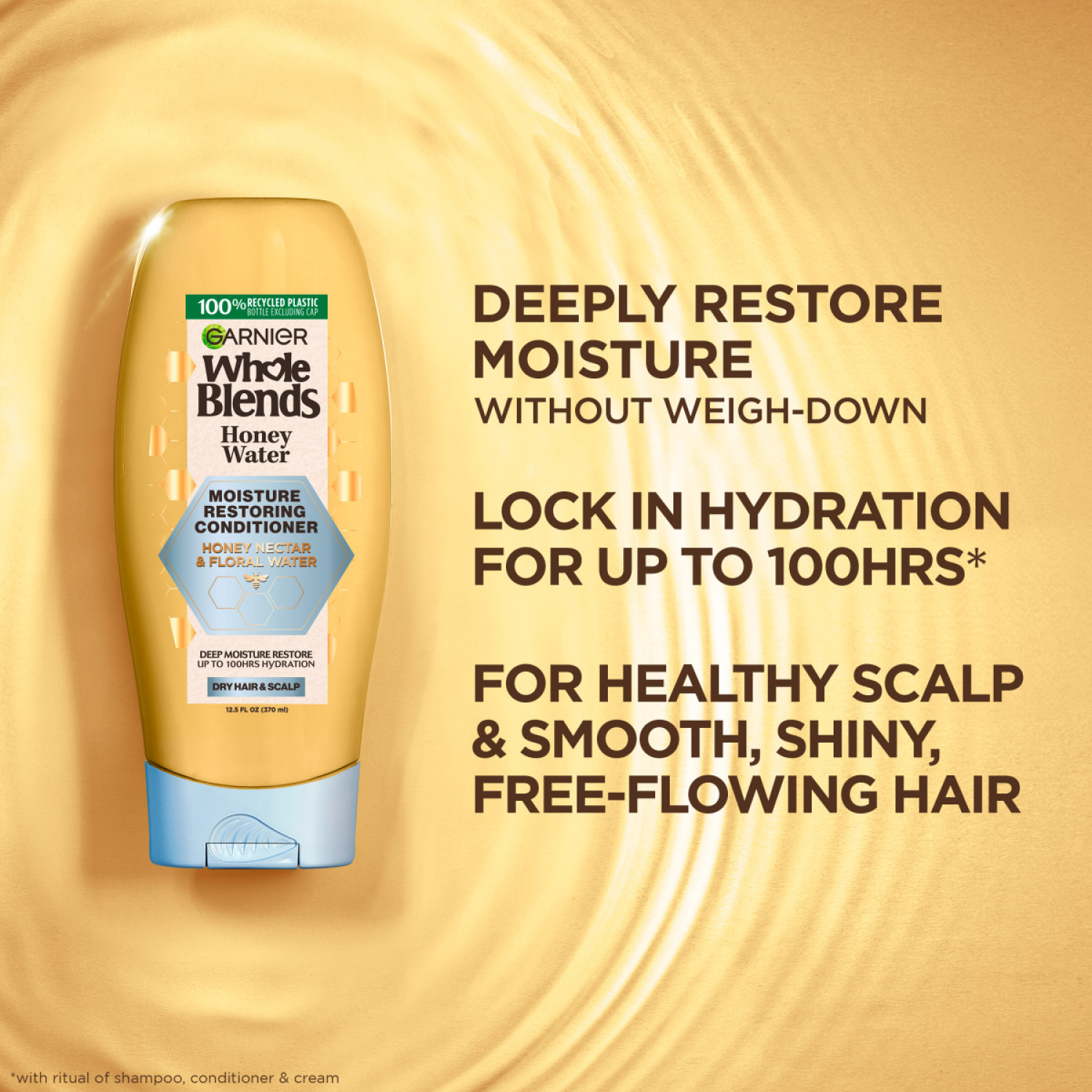 slide 6 of 7, Garnier GAR WB HONEY WATER MOIST CONDITIONER 26.6, 26.6 oz